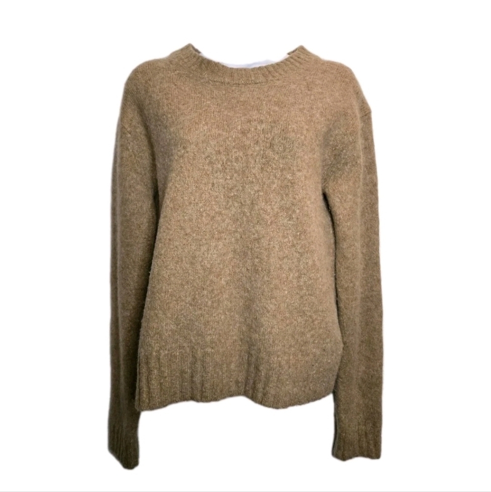 Helmut Lang Wool Alpaca Blend Pullover Sweater Brown Tan Womens Large